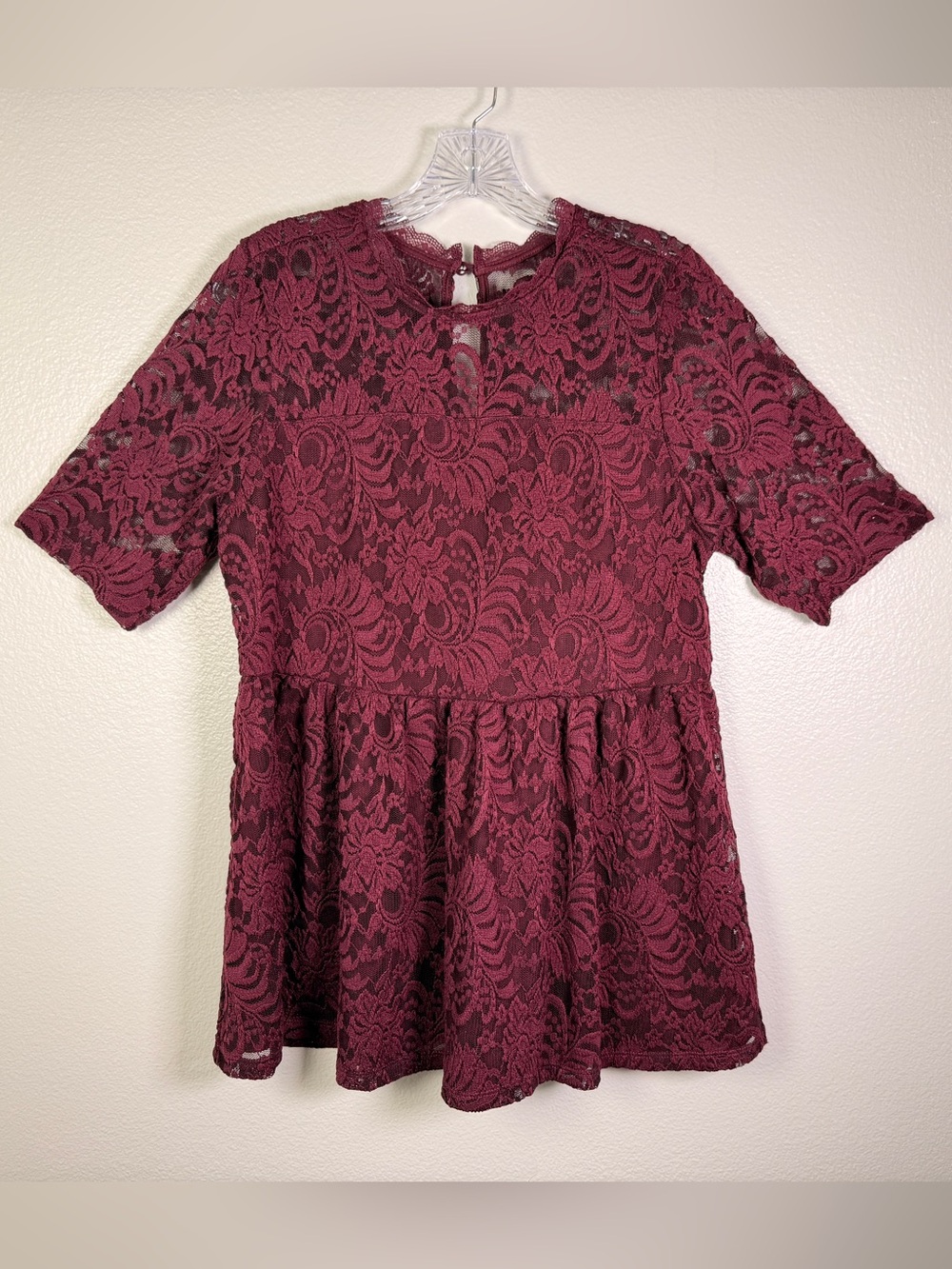 Torrid Babydoll Lace Top Size 0/L/12 NWT‎ Short Sleeve Romantic Vampire Dark